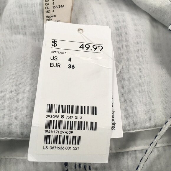 Coastal Romper Women Size 4 White Blue Adjustable Straps Summer Feminine Beachy - Picture 11 of 16